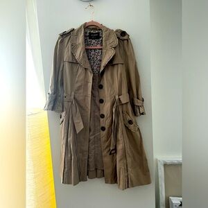 ATMOSPHERE Cream/Tan Thigh Length Jacket UK 12